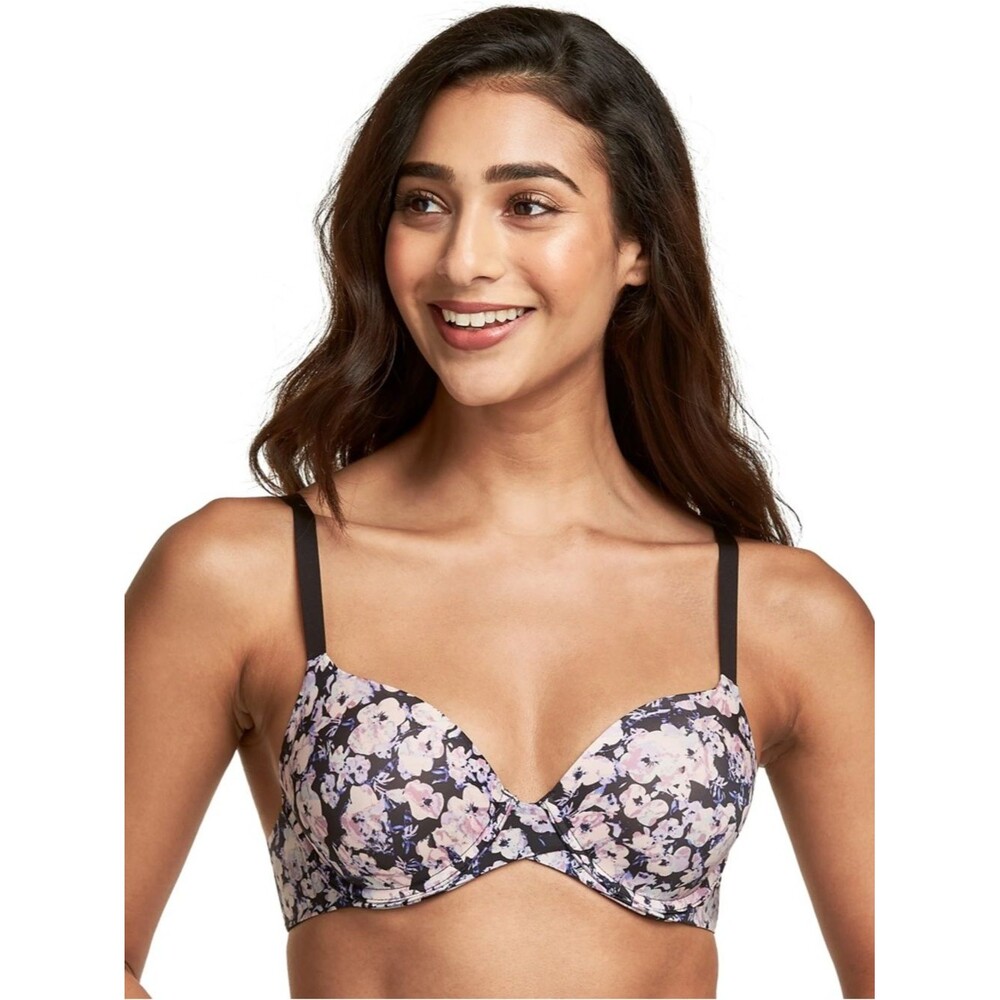 Maidenform One Fab Fit Everyday Modern Demi Underwire T-Shirt Bra Floral 34C